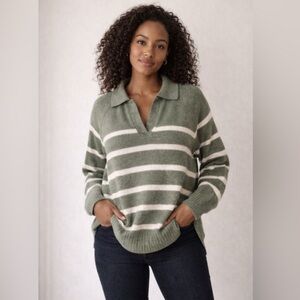 Aerie Unreal Polo Sweater - Olive